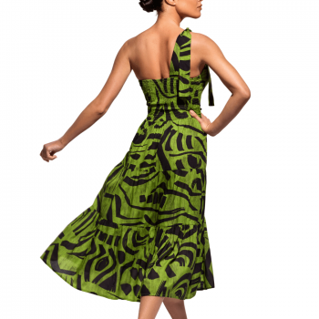 DA-25-113-Abito monospalla Ariel - multicolor verde