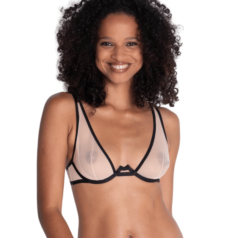 SL-BPL001-001- Reggiseno soft scollato a vela Mata Hari con ferretto - Beige