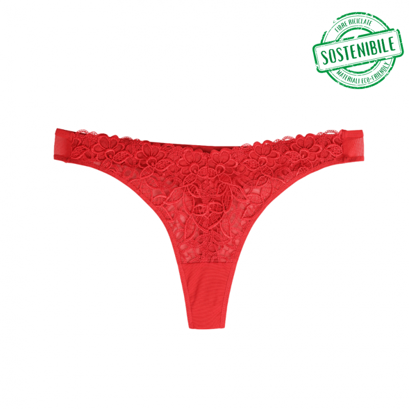 SL-PST003-020- Perizoma Sissi pizzo e tulle - rosso