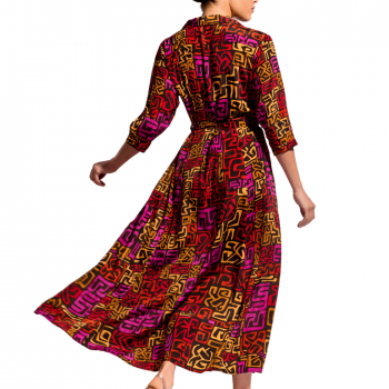 DB-25-079-Maxi Abito svasato Regina - multicolor