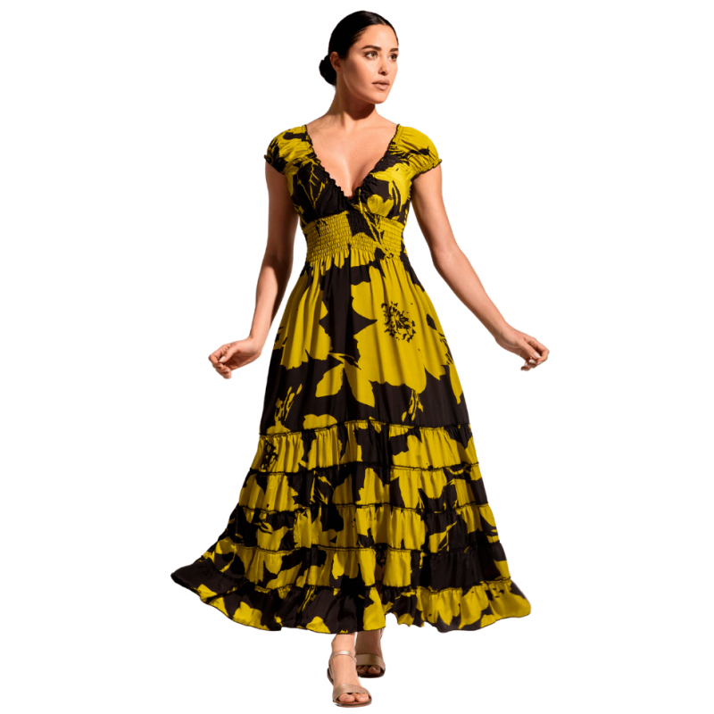 DB-25-082-Maxi Abito Shirley - multicolor giallo