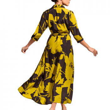 DB-25-084-Maxi Abito svasato Regina - multicolor giallo