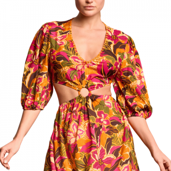 VI-25-055-Maxi Abito svasato Rose - multicolor