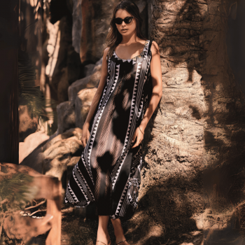 VI-25-111-Maxia abito Nora svasato in cotone - multicolor