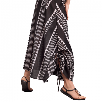 VI-25-111-Maxia abito Nora svasato in cotone - multicolor