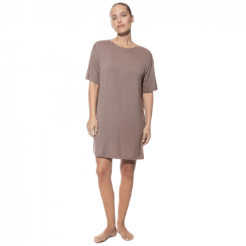 MEY-1230065-1279 - Camicia da notte maxi maglia Pure Chic - Milk`n Coffee