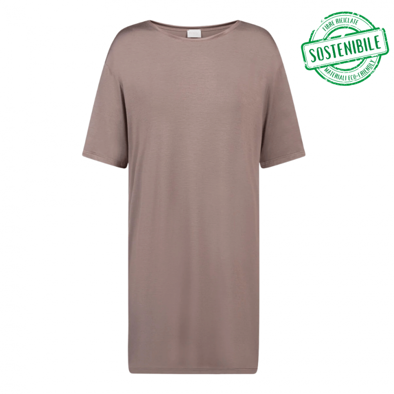 MEY-1230065-1279 - Camicia da notte maxi maglia Pure Chic - Milk`n Coffee