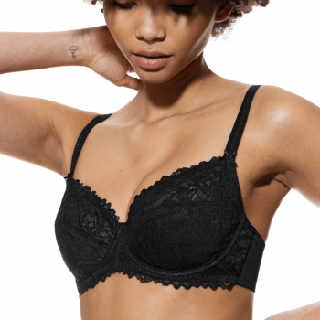 MEY-1350002-3- Reggiseno soft con ferretto in pizzo serie Fabulous - Nero