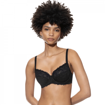 MEY-1350002-3- Reggiseno soft con ferretto in pizzo serie Fabulous - Nero