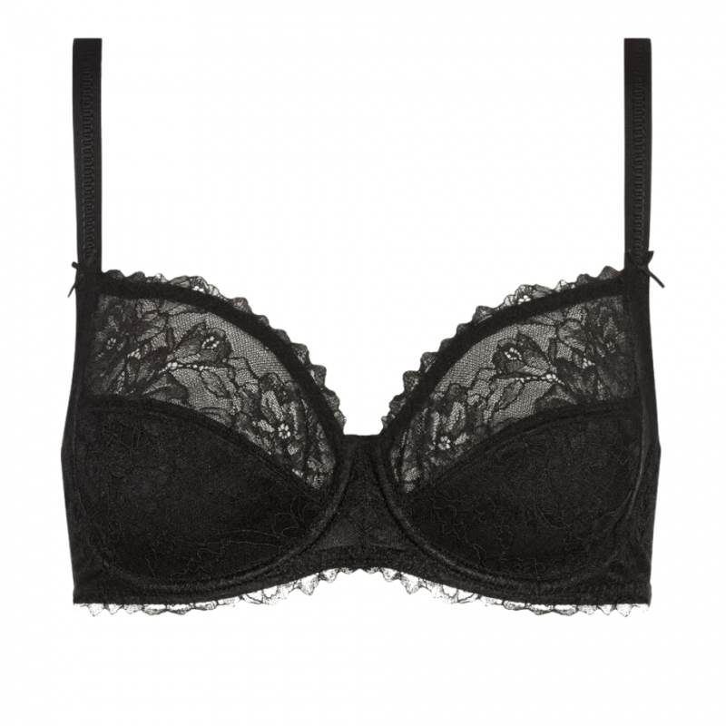 MEY-1350002-3- Reggiseno soft con ferretto in pizzo serie Fabulous - Nero