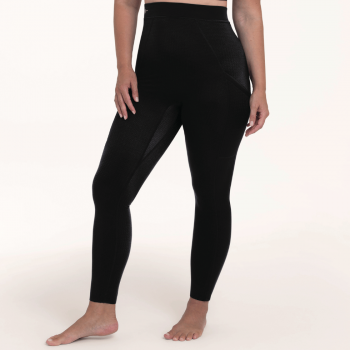 ANI1672.001- Sport tights massage con tasche taglie forti- leggings magici a compressione graduata con banda - nero