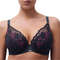 Reggiseno coque Fleurs Signature Chantelle bleu marine lurex