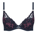 Reggiseno coque Fleurs Signature Chantelle bleu marine lurex
