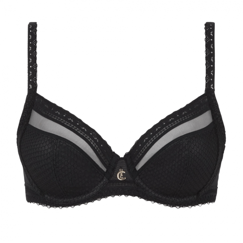 CL-C19XM0-011- Reggiseno soft Romance con ferretto - nero