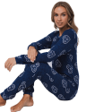 Pigiama donna e ragazza Rebelle blu cuori