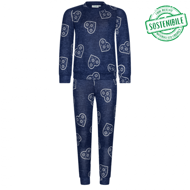 RE-121252-648-1- Pigiama in poliestere tecnico manica lunga - dark blue