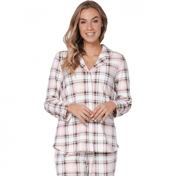 PA-121252-168-1 - Pigiama due pezzi manica lunga in poliestere tecnico - light brown