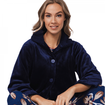 PA-171252-244-1- Cardigan manica lunga in pile di flanella - dark blue
