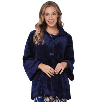 PA-171252-244-1- Cardigan manica lunga in pile di flanella - dark blue