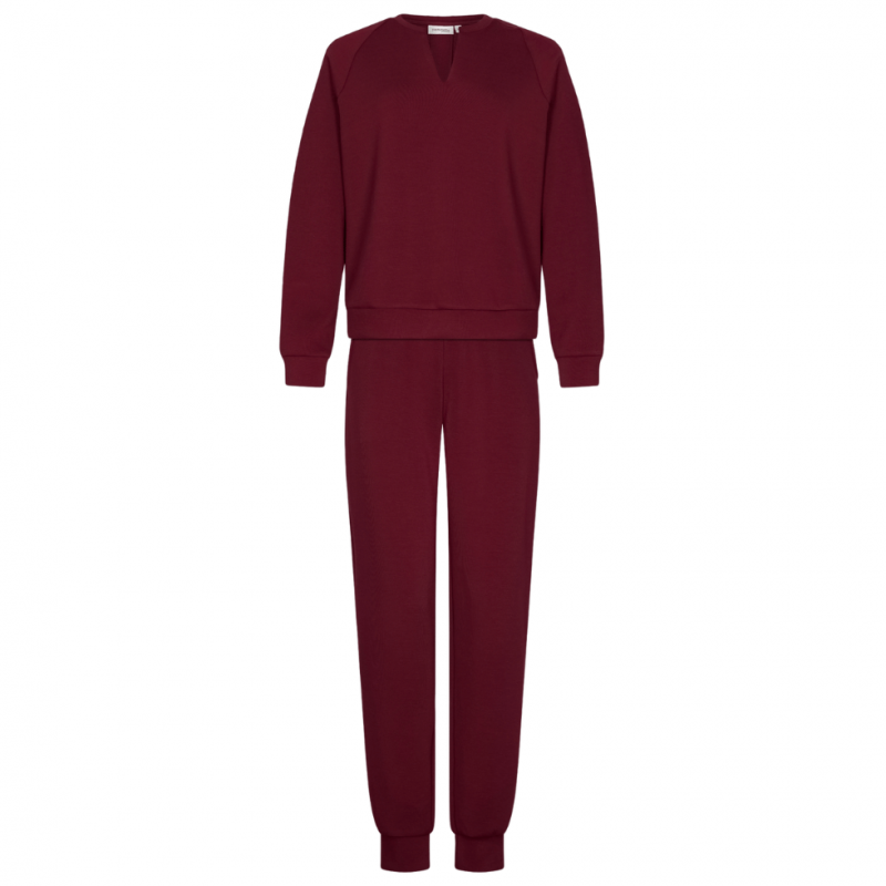 PA-181252-214-1-Tuta Pigiama due pezzi manica lunga - dark red