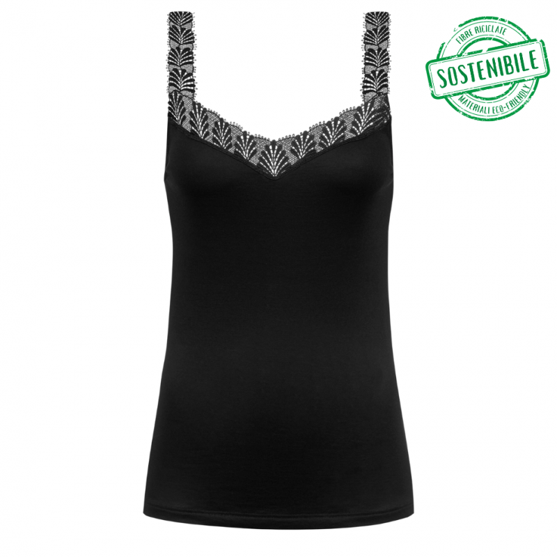 MEY-1110027-003- Top in modal serie Emotion Elegance- nero