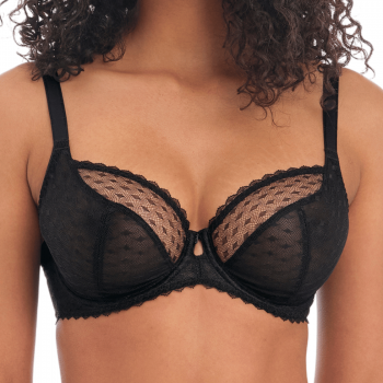 FL-AA400502BLK- Reggiseno plunge Signature con ferretto - nero
