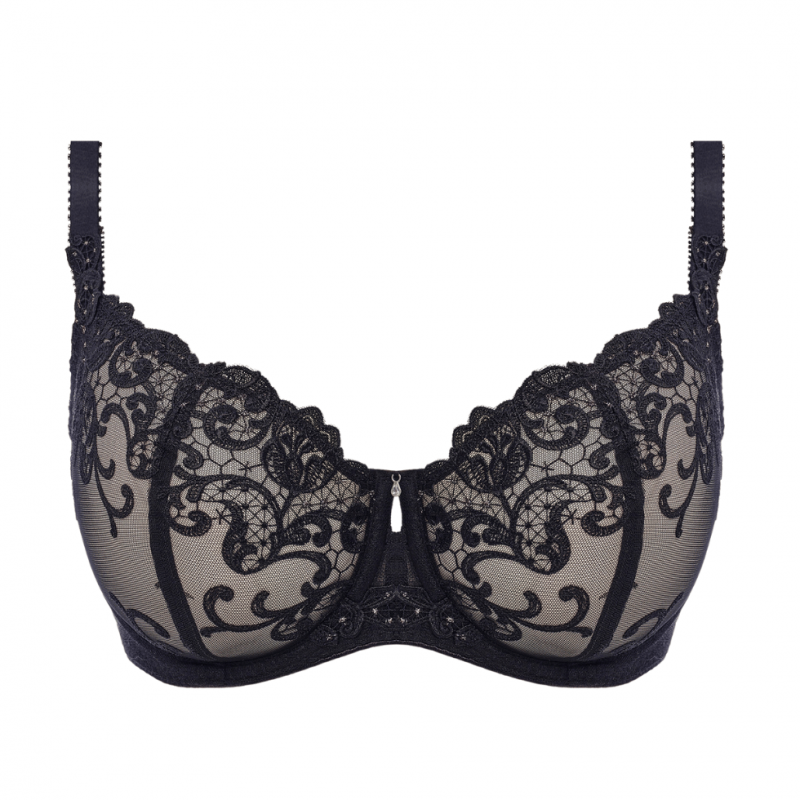 FL-FL102607BLK - Reggiseno soft balconcino Portia in pizzo con ferretto - nero