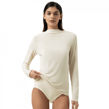 MEY-1110087-1737 -T-shirt manica lunga serie Cozy Cashmere - almond milk
