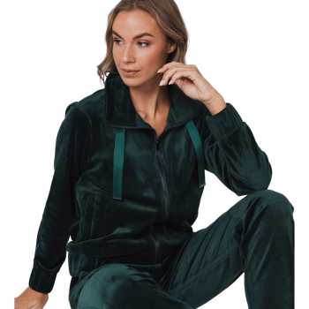 PA-181252-228-1 - Tuta Pigiama due pezzi manica lunga in Velours - dark green