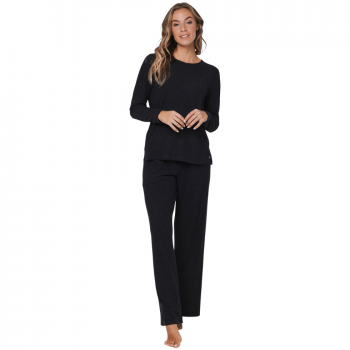 PA-181252-248-1 - Pigiama due pezzi manica lunga in viscosa - Dark grey