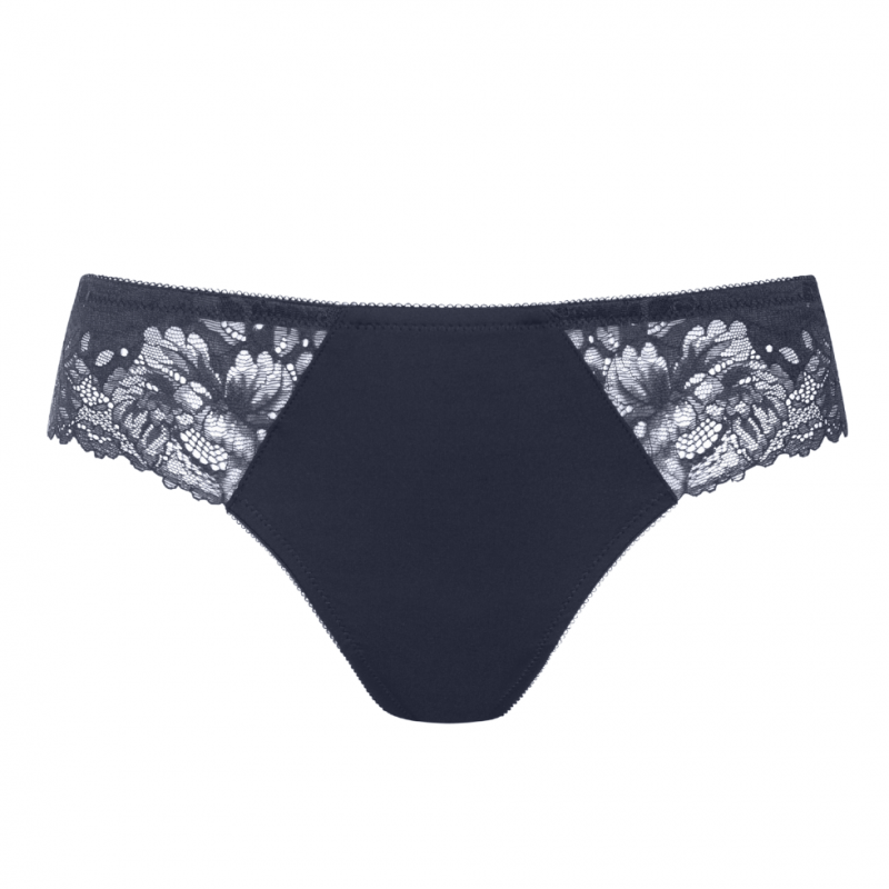 MEY-79282-408- Brasiliana vita alta in pizzo Serie Luxurious - Night Blue