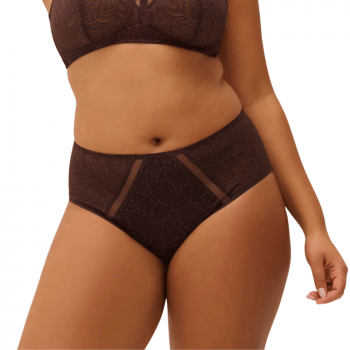SP-12S770-429- Slip alto Comète in pizzo - Brun Foncé