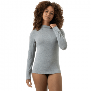 MEY-1110087-1738 -T-shirt manica lunga serie Cozy Cashmere - dusty grey melange