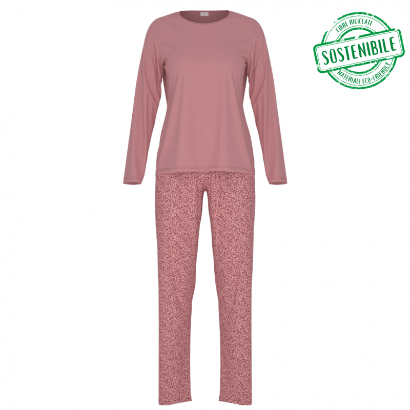 MEY-1240090-1730 - Pigiama pantalone e maglia maniche lunghe Little Vines - vintage mauve