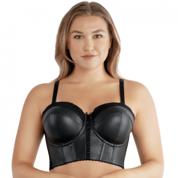 PL-P50120BLK- Bustier con ferretto Stevie in ecopelle - nero