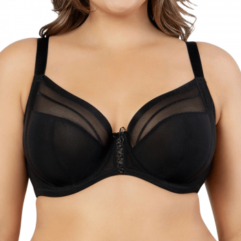 PL-P6062BLK- Reggiseno soft con ferretto Shea in tulle - nero