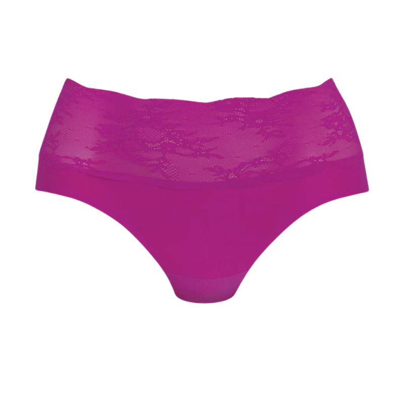 Slip vita alta con pizzo Essential Lace candy pink