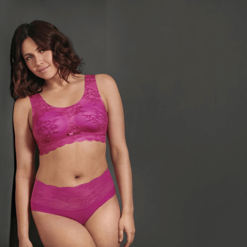 Bralette con coppe imbottite Essential Lace Anita candy pink