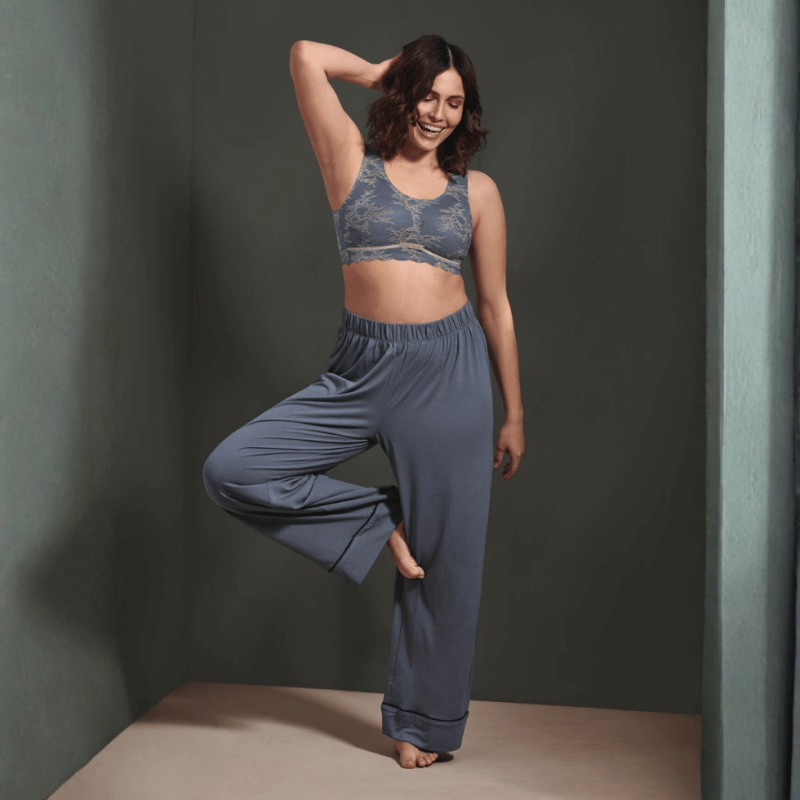 Bralette con coppe imbottite Essential Lace Anita grey rose