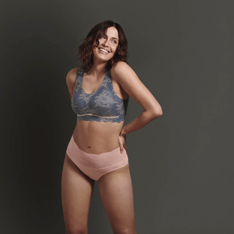 Bralette con coppe imbottite Essential Lace Anita grey rose