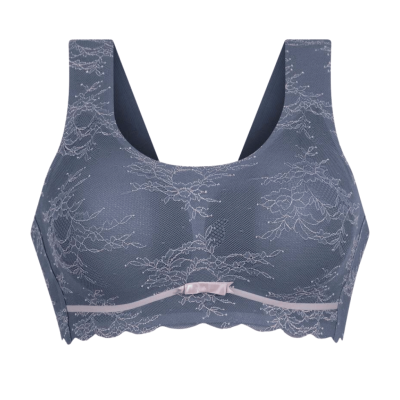 Bralette con coppe imbottite Essential Lace Anita grey rose