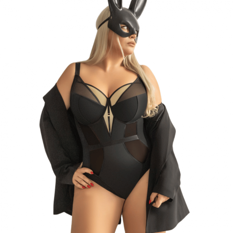 KL-BO-SIMPLE-BODYSOFTFULLCUP-BLACK - Body soft con ferretto supporto laterale  - Nero