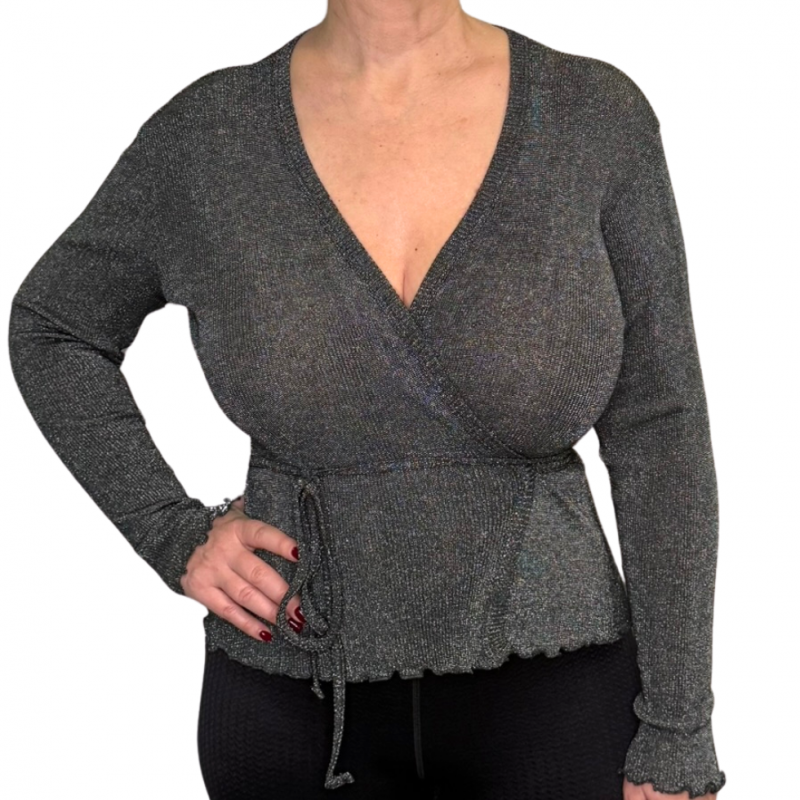 FR-DF7197-931- Scaldacuore in lana seta con lurex- Grigio