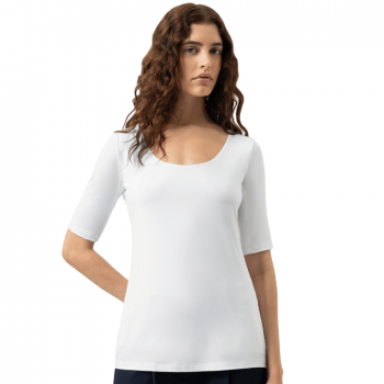 MEY-1110057-001 - Maglia maniche corte scollo tondo serie Blazershirt - Bianco