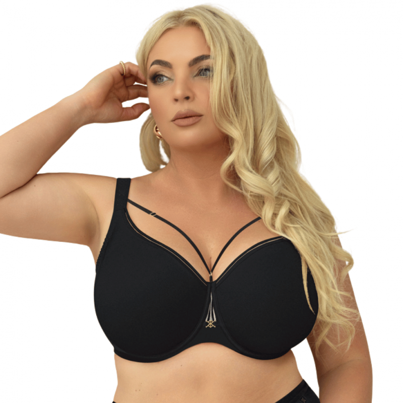 KL-B-QUEEN SOFT PROCOMFORT- Reggiseno preformato minimizer soft liscio con ferretto - Nero