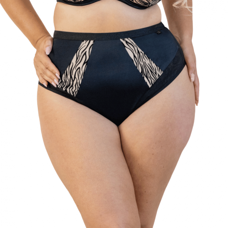 KL-FH-QUEEN BRIEFHIGHWAIST- Slip a vita alta - Nero