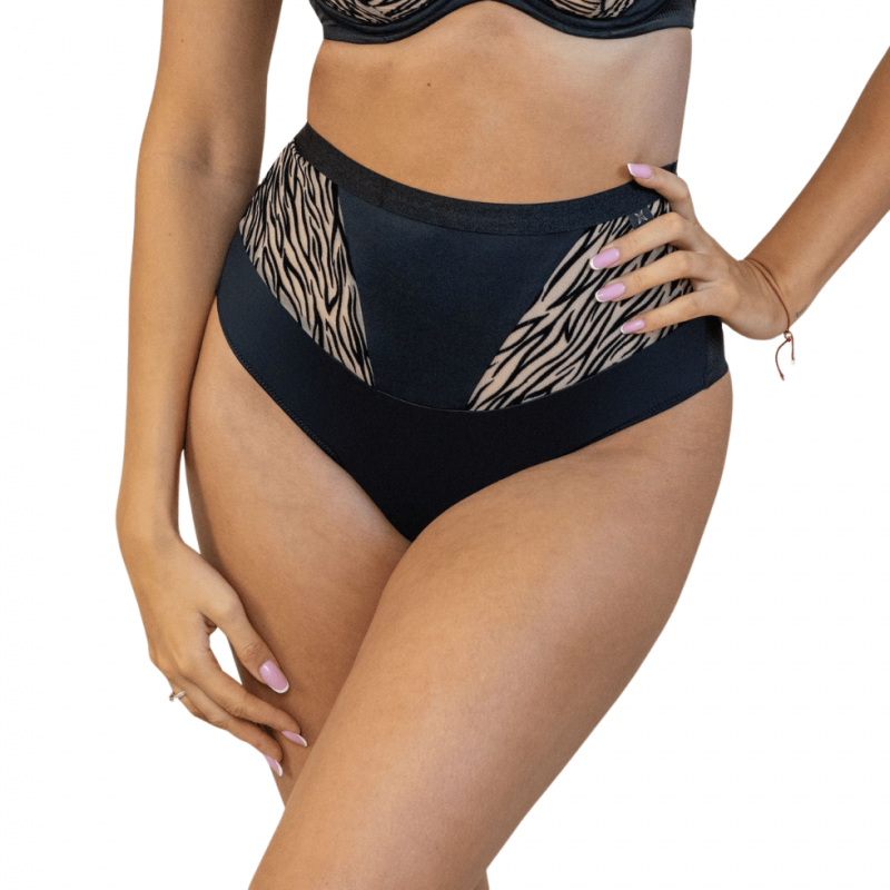 KL-SH-QUEEN-STRINGHIGHTWAIST- Brasiliana a vita alta - nero