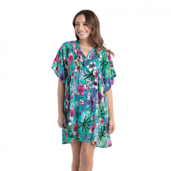 ANI-M68130-305- Abito tunica copricostume Thaiti - blue capri