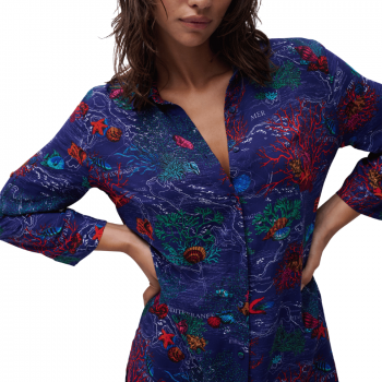 CL-C14YJ0-C80- Camicia maniche 3/4 Passionate - dark mediterranean