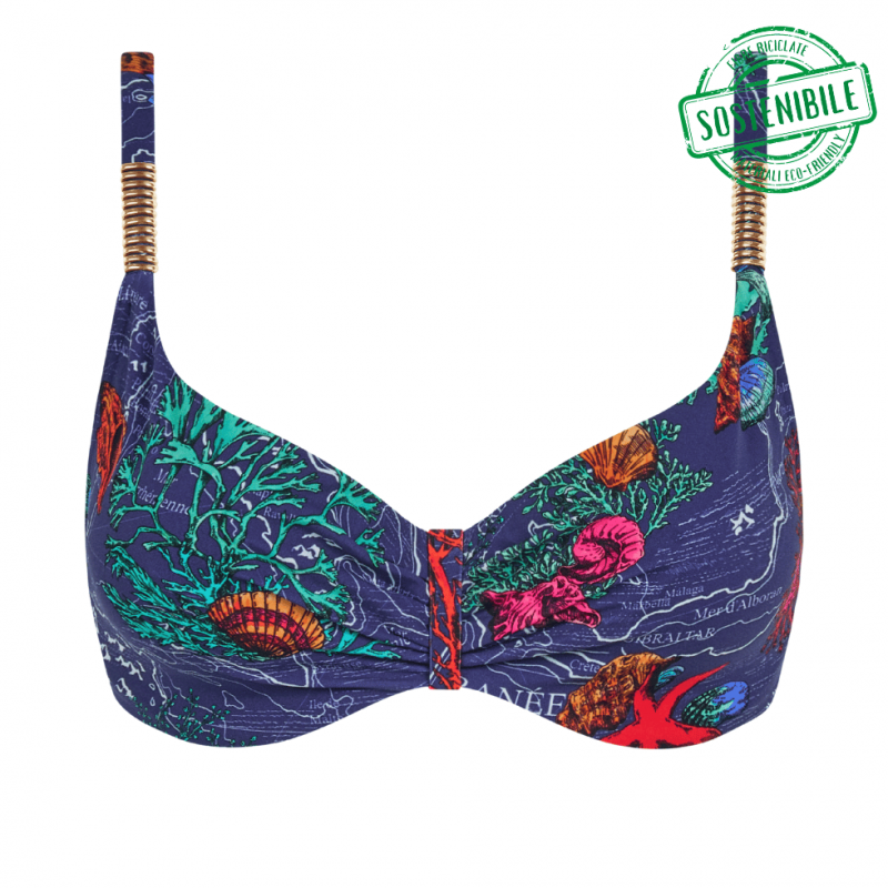 CL-C16VM0-C80- Bikini combinabile coprente Icon con ferretto - dark mediterranean